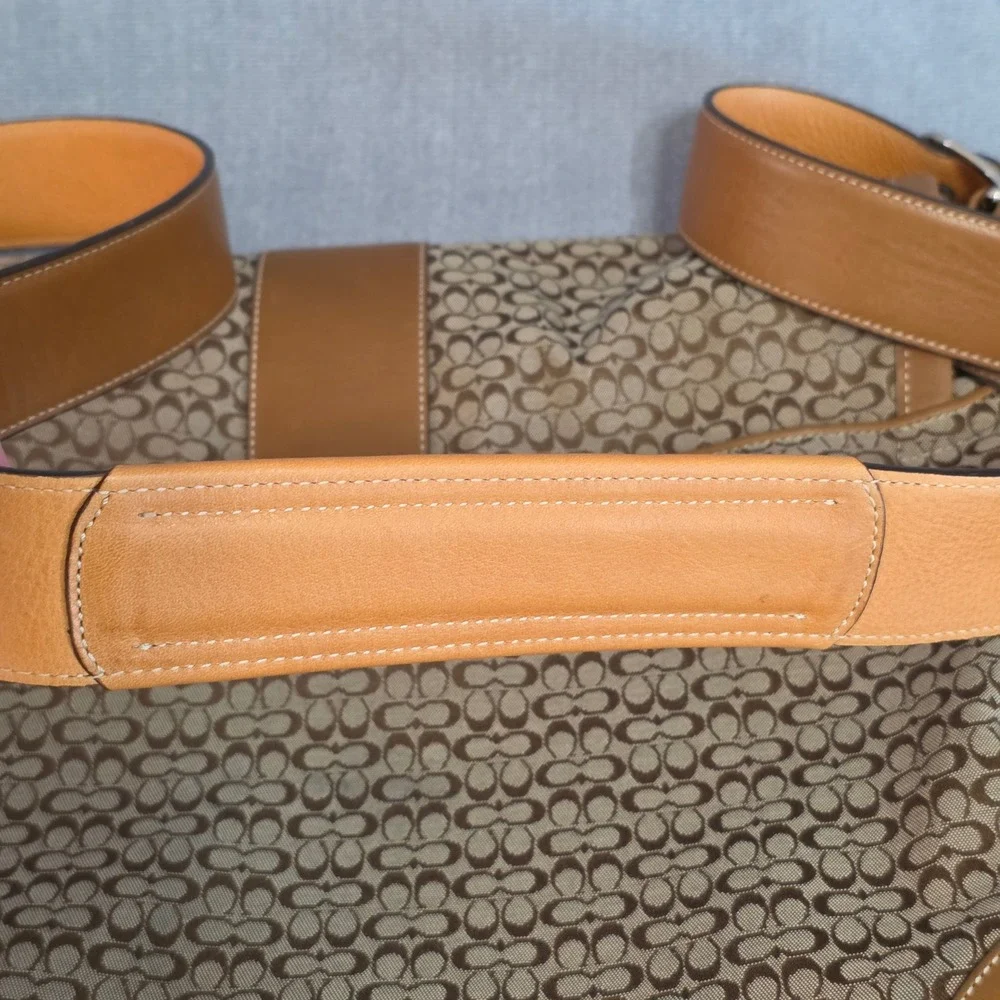 Coach Messenger Bag Womens Large Khaki Ginger Signature Jacquard 05706 Vintage